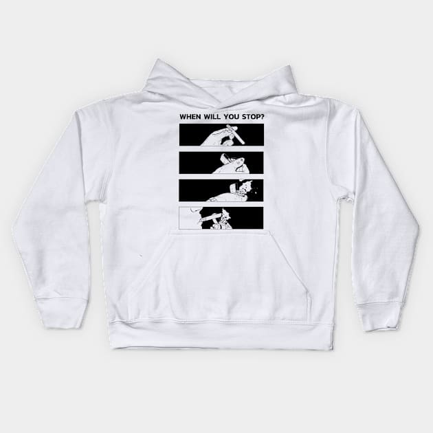 Anime smoking sarcasm quote "When will you stop?" Kids Hoodie by Elsieartwork